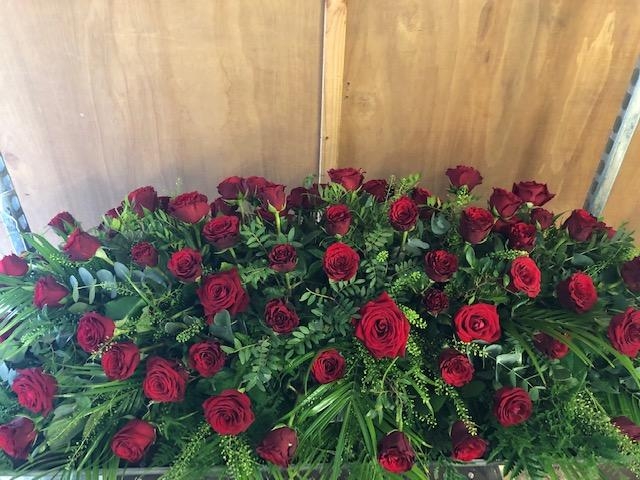 Red Roses Casket spray