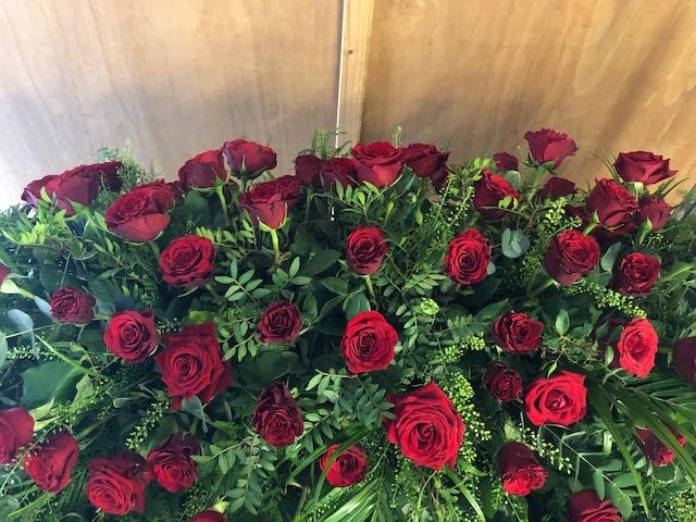 Red Roses Casket spray