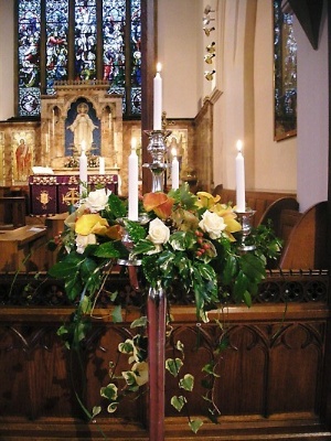 Church candlestick arrangement
