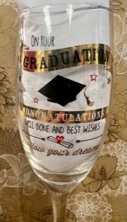 Graduation boxed Champagne glass