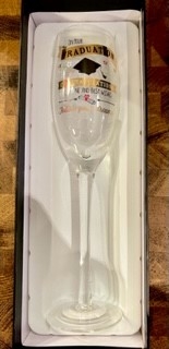 Graduation boxed Champagne glass