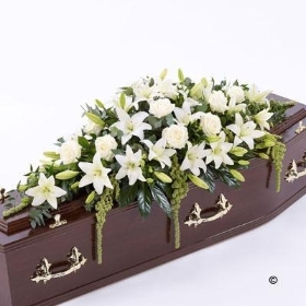 White lily & rose Casket Spray *