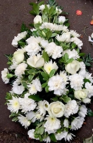 White Rose and Carnation  Single Ended Funeral Spray