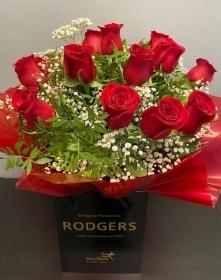 Red Roses With Gypsophila